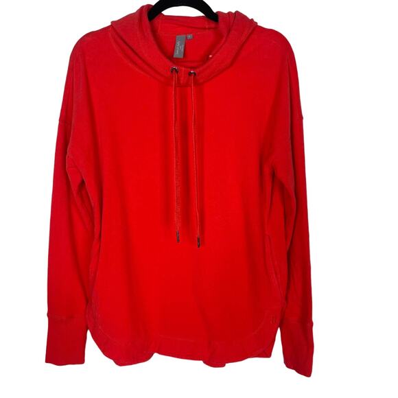 Sweaty Betty Small S Red Escape Luxe Fleece Hoodie Funnel Neck Sweatshirt - Picture 1 of 10